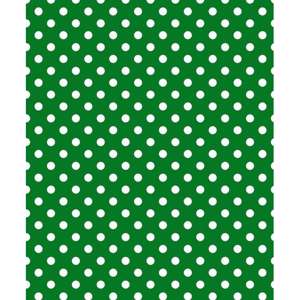 Bomuldsjersey - grøn med hvide prikker